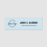Blue customizable logo name and title