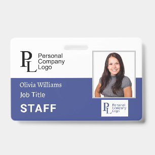 BLUE Customized Company Staff Photo Employee ID Badge