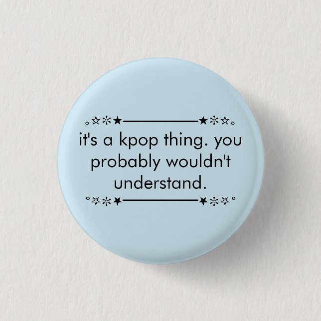 Blue Cute Aesthetic Teen Kpop 1 Inch Round Button (Front)