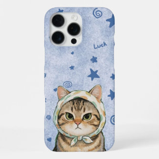 blue Cute Cat Phone Case Kawaii Kitten Aesthetic