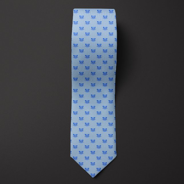 Blue Cute Cat Tie (Creator Uploaded)
