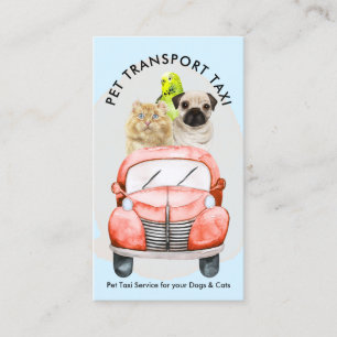 Blue Cute Dog Cat Bird Pet Transporting Business Card