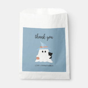 Blue Cute Ghost Halloween 1st Birthday Thank You  Favour Bag