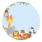 Blue Cute Jungle Baby Animal Sticker