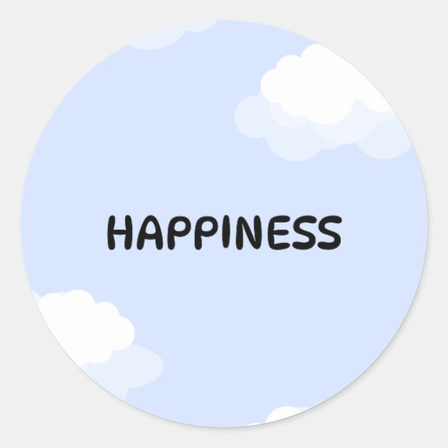 Blue cute notebook  classic round sticker (Front)