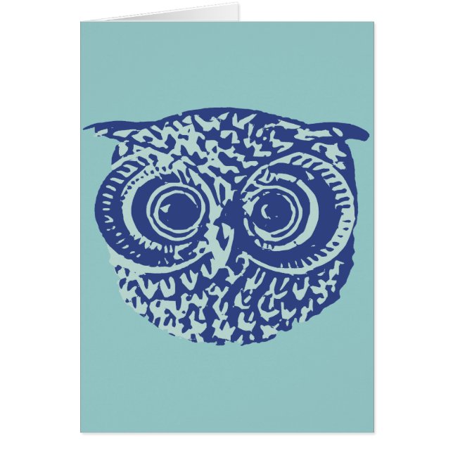 Blue cute owl picture (Front)