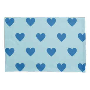 Blue Cute Simple Heart Pattern Pillowcase