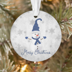 Blue Cute Snowman Ornement de vacances