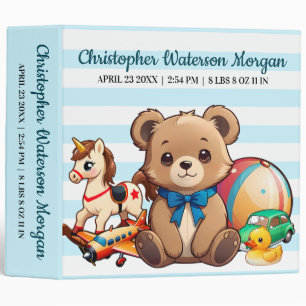 Blue Cute Teddy Bear & toys Photo Album Binder