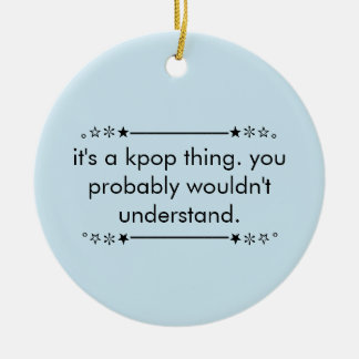 Blue Cute Teen Aesthetic Kpop Ceramic Ornament