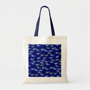 blue cute whales tote bag