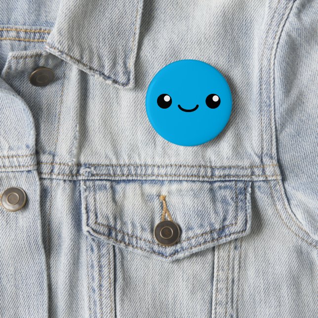 Blue Cutie 2 Inch Round Button (In Situ)