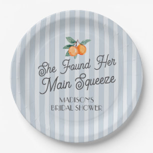 Blue Cutie Main Squeeze Citrus Bridal Shower Paper Plate
