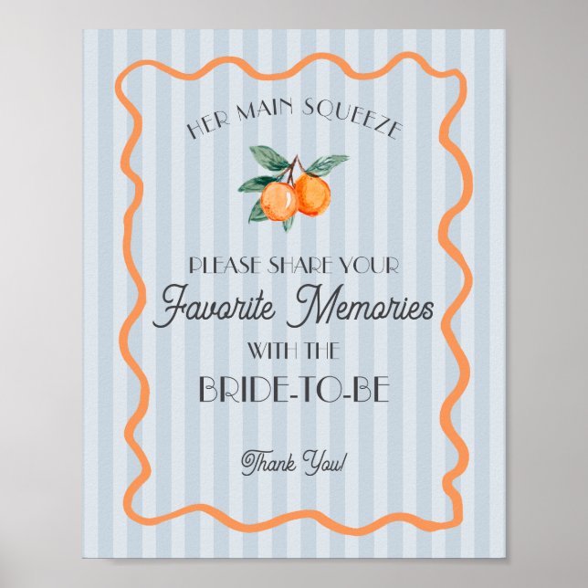 Blue Cutie Main Squeeze Favourite Memories Bride Poster (Front)