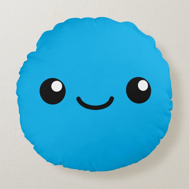 Blue cutie round pillow (Front)