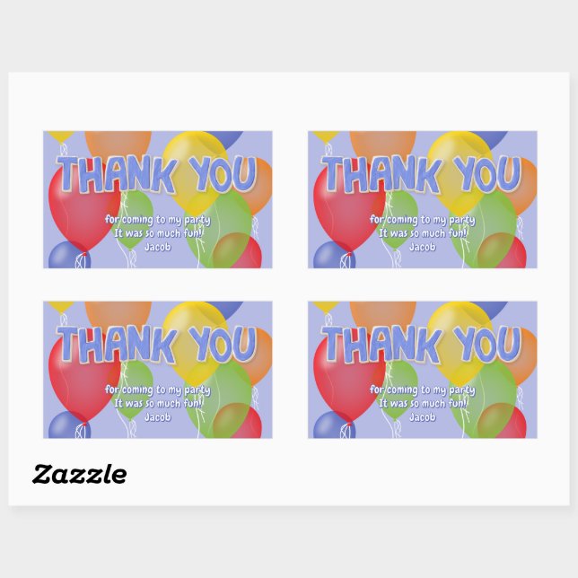 blue cutout cookies balloons birthday thank you sticker (Sheet)
