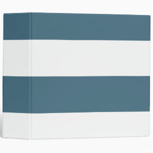 Blue Cyan and White Simple Extra Wide Stripes Binder