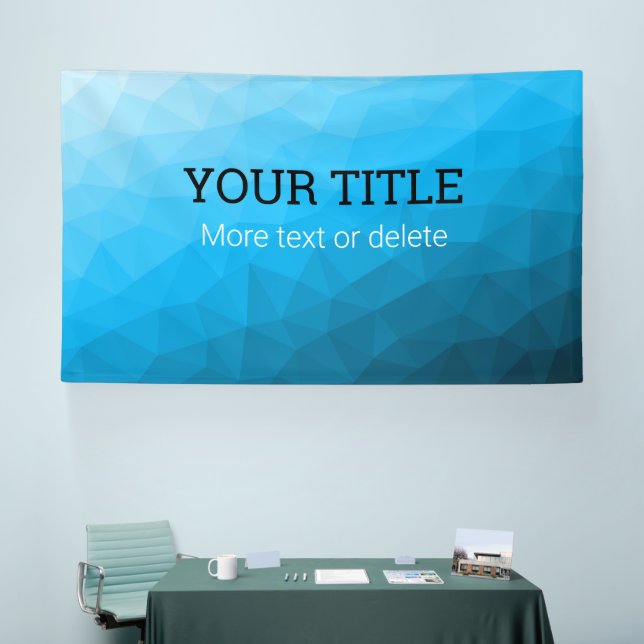 Blue cyan geometric mesh Triangle custom text Banner (Tradeshow)