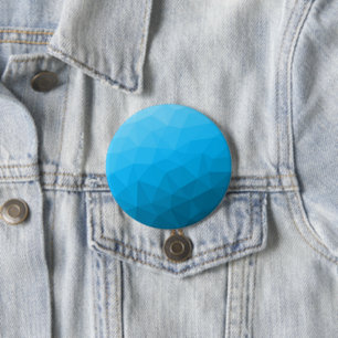 Blue cyan gradient geometric mesh pattern Triangle 3 Inch Round Button