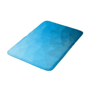 Blue cyan gradient geometric mesh pattern Triangle Bath Mat