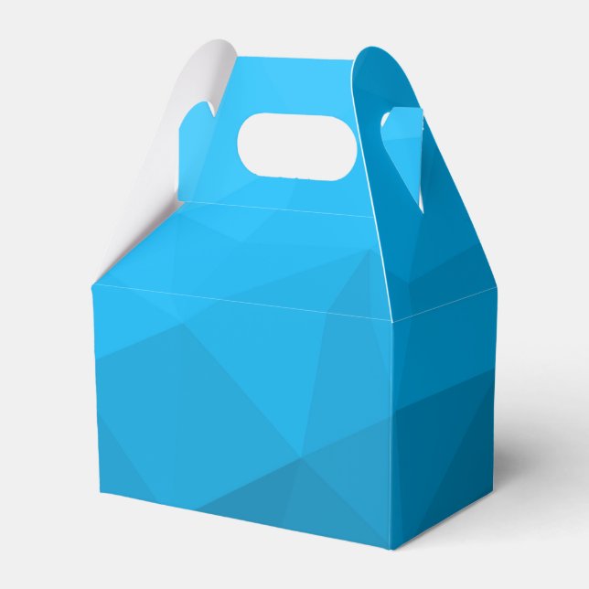 Blue cyan gradient geometric mesh pattern Triangle Favor Box (Front Side)