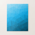 Blue cyan gradient geometric mesh pattern Triangle Jigsaw Puzzle<br><div class="desc">Triangle geometric mesh with light dark blue ombre gradient. 
pattern,  ombre,  mesh,  triangles,  geometry,  geometric,  gradient,  cool,  triangle,  bright,  blue,  cyan</div>