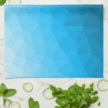 Blue cyan gradient geometric mesh pattern Triangle Kitchen Towel<br><div class="desc">Triangle geometric mesh with light dark blue ombre gradient.
pattern, ombre, mesh, triangles, geometry, geometric, gradient, cool, triangle, bright, blue, cyan</div>