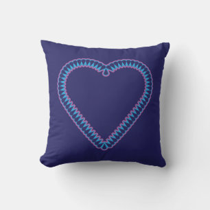 blue cyan heart on pillow