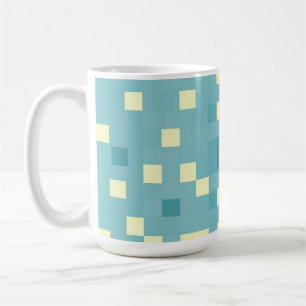 Blue & Cyan Pixel Pattern Coffee Mug