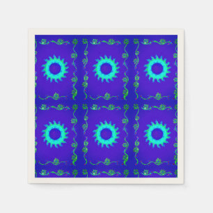 Blue Cyan Royal Blue Iridescent Colour Art Print Napkin