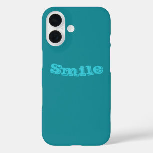 Blue Cyan Teal Turquoise Spring Season Solid Colou iPhone 16 Case