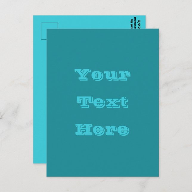 Blue Cyan Teal Turquoise Spring Season Solid Colou Postcard (Front/Back)