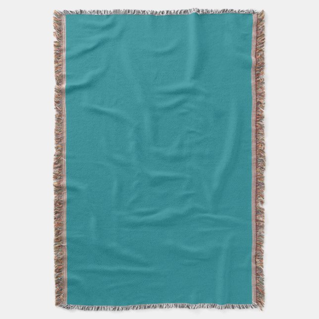Blue Cyan Teal Turquoise Spring Season Solid Colou Throw Blanket (Front Vertical)
