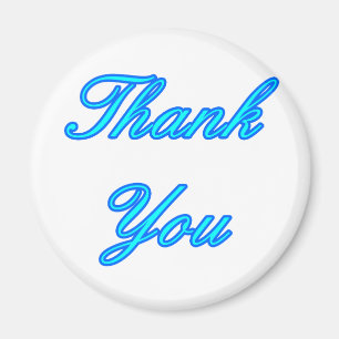 Blue Cyan Thank You Design The MUSEUM Zazzle Gifts Magnet