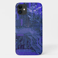 Blue Cyber Circuit Board Tech Art Electronics