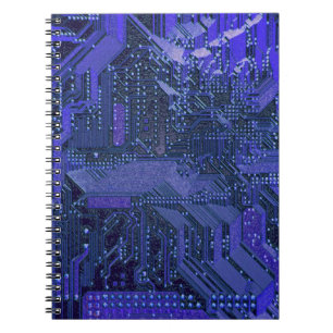 Blue Cyber Circuit Board Tech Art Electronics Notebook