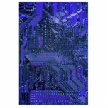 Blue Cyber Circuit Board Tech Art Electronics Photo Sculpture Ornament<br><div class="desc">Unleash your inner tech visionary with our electrifying circuit board art. This isn't just a design; it's a statement. Immerse yourself in the world of innovation with our bold colorways: serene blue, enigmatic purple, opulent gold, or vibrant fuchsia. Each piece is a fusion of art and technology, transforming the complex...</div>