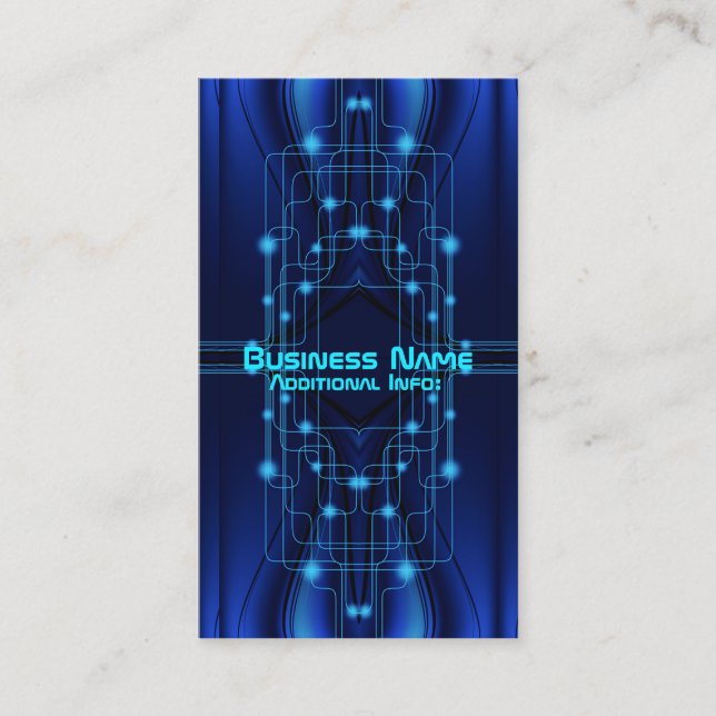 Blue Cyber Circuits Business Card 2 (Front)