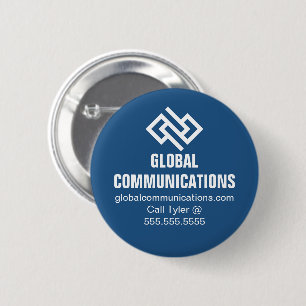 Blue Cyber Technology Computer Company Custom 2 Inch Round Button