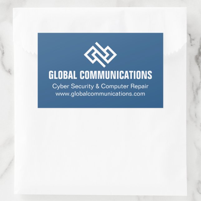 Blue Cyber Technology Computer Company Custom Sticker (Bag)