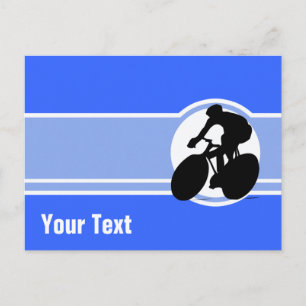 Blue Cycling Postcard