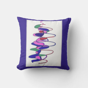 Blue Cyclone Throw Pillow