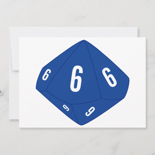 Blue D10 Table Number Card (Front)
