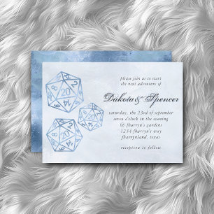 Blue D20 Crit   RPG Tabletop Fantasy Dice Invitation