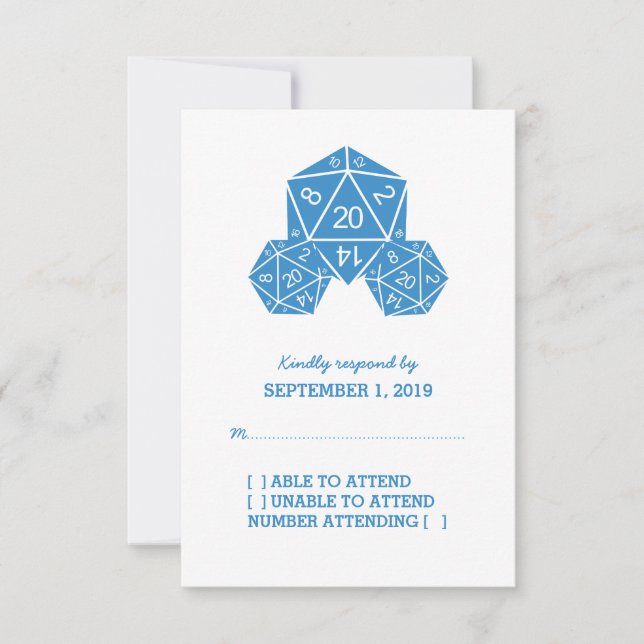 Blue D20 Dice Response Card (Front)