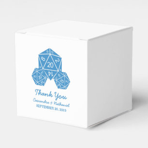 Blue D20 Dice Wedding Favour Boxes