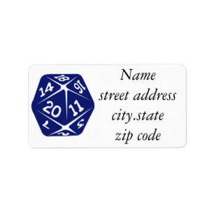 Blue d20 label