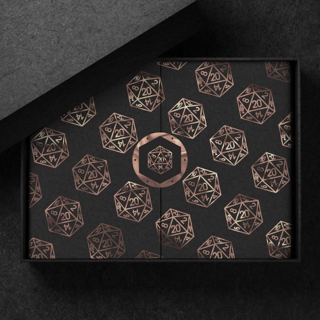 Blue D20 Pattern | RPG Fantasy Tabletop Gamer Dice Tissue Paper (Creator Uploaded)