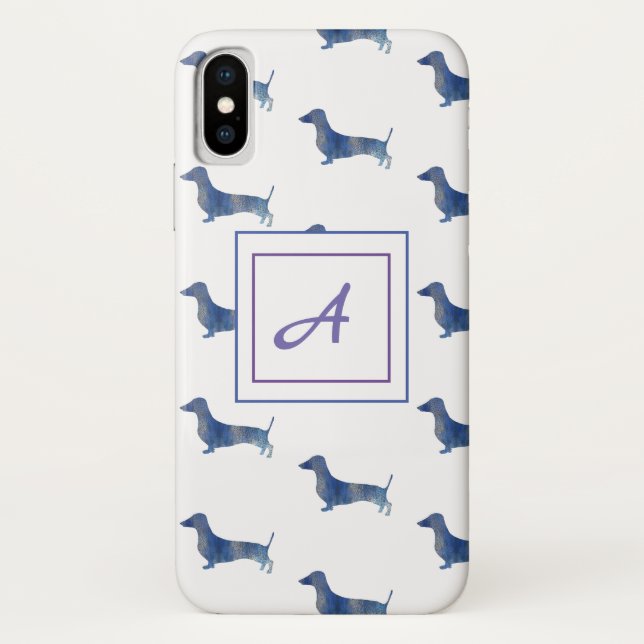 Blue dachshund Case-Mate iPhone case (Back)