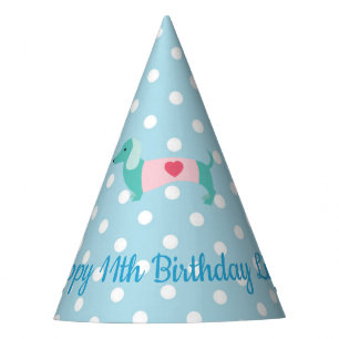 Blue Dachshund Childrens Party Hat